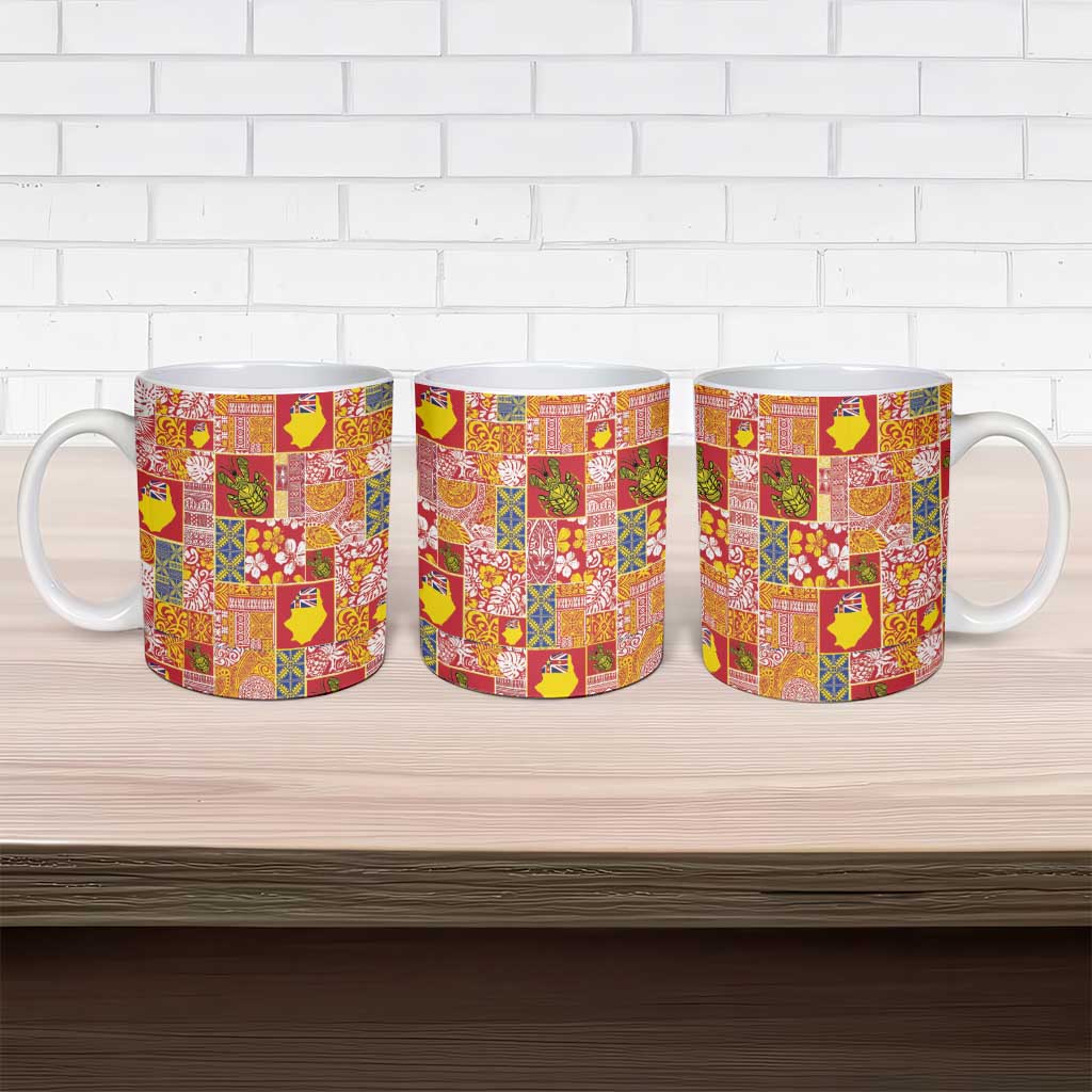 Niue Monuina e Kilisimasi Ceramic Mug Pacific Patchwork Xmas Vibes - Polynesian Pride