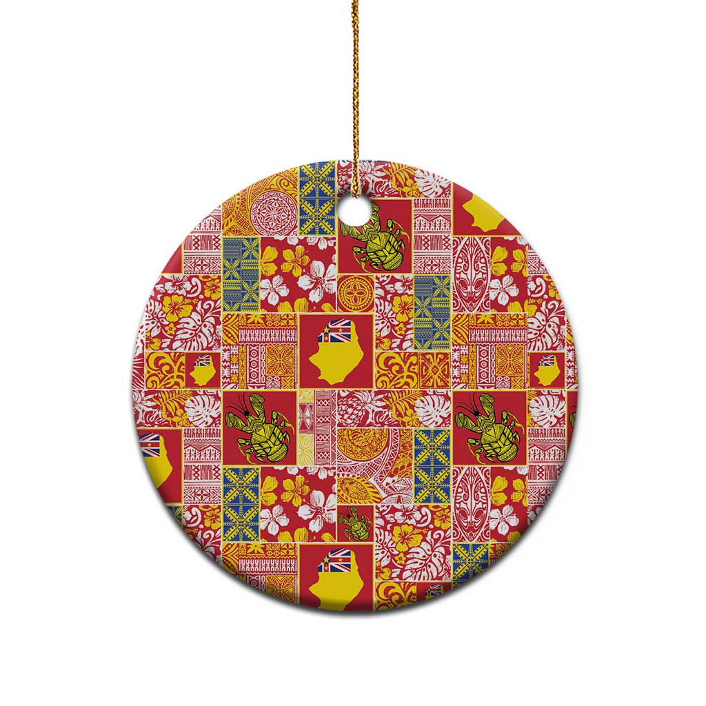 Niue Monuina e Kilisimasi Ceramic Ornament Pacific Patchwork Xmas Vibes - Polynesian Pride