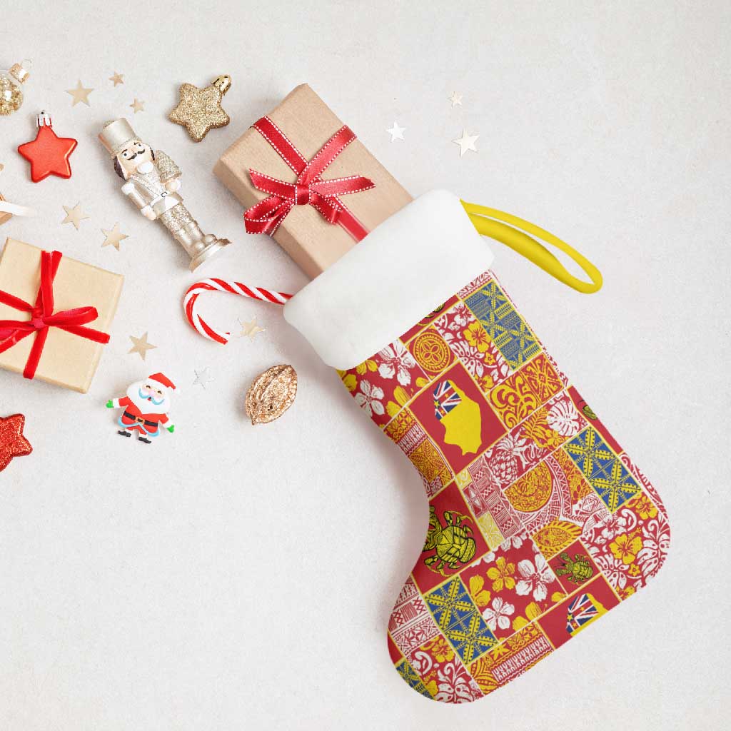 Niue Monuina e Kilisimasi Christmas Stocking Pacific Patchwork Xmas Vibes - Polynesian Pride
