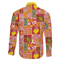 Niue Monuina e Kilisimasi Family Matching Off The Shoulder Long Sleeve Dress and Hawaiian Shirt Pacific Patchwork Xmas Vibes - Polynesian Pride