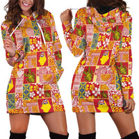 Niue Monuina e Kilisimasi Hoodie Dress Pacific Patchwork Xmas Vibes - Polynesian Pride