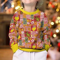 Niue Monuina e Kilisimasi Kid Ugly Christmas Sweater Pacific Patchwork Xmas Vibes - Polynesian Pride