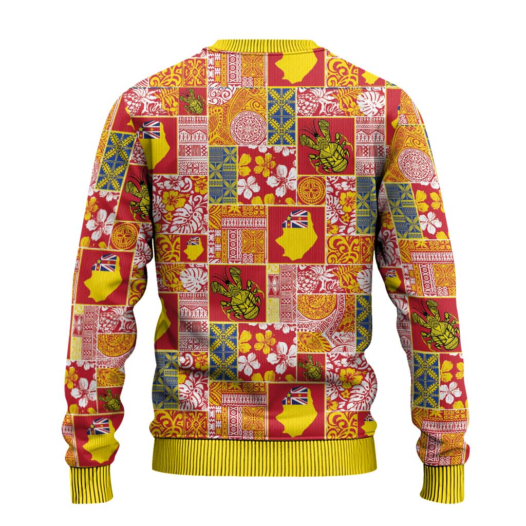 Niue Monuina e Kilisimasi Ugly Christmas Sweater Pacific Patchwork Xmas Vibes - Polynesian Pride