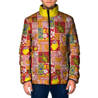Niue Monuina e Kilisimasi Padded Jacket Pacific Patchwork Xmas Vibes - Polynesian Pride