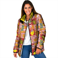Niue Monuina e Kilisimasi Padded Jacket Pacific Patchwork Xmas Vibes - Polynesian Pride