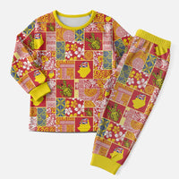 Niue Monuina e Kilisimasi Christmas Pajama Set Pacific Patchwork Xmas Vibes - Polynesian Pride