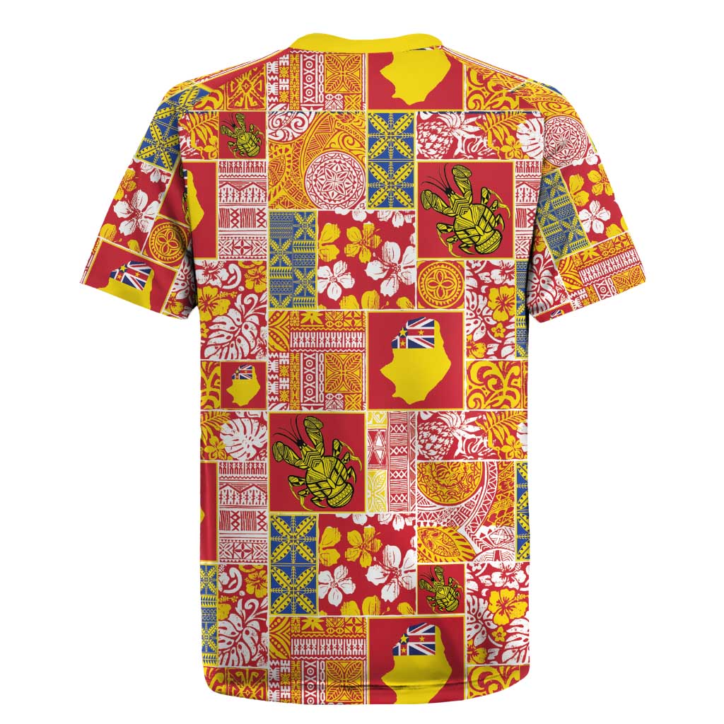 Niue Monuina e Kilisimasi Rugby Jersey Pacific Patchwork Xmas Vibes - Polynesian Pride