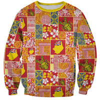 Niue Monuina e Kilisimasi Sweatshirt Pacific Patchwork Xmas Vibes - Polynesian Pride