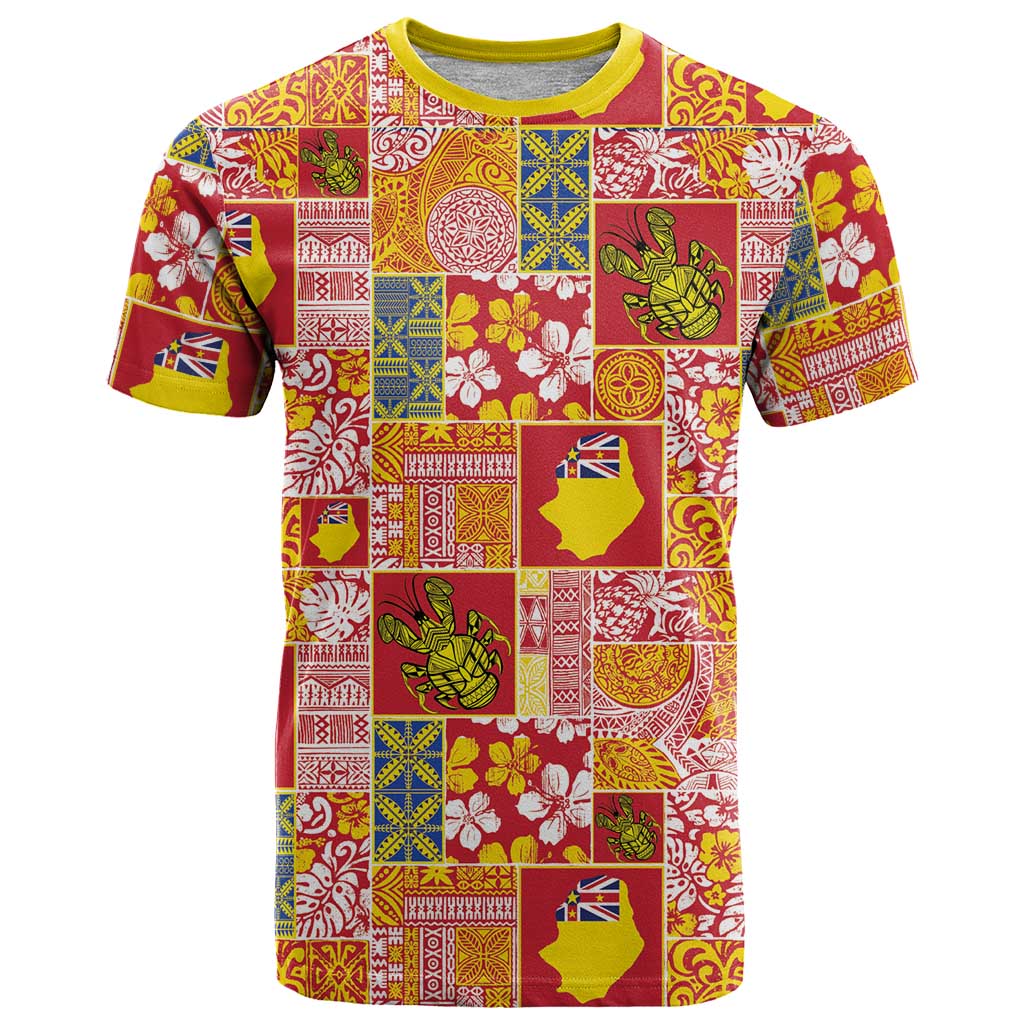 Niue Monuina e Kilisimasi T Shirt Pacific Patchwork Xmas Vibes - Polynesian Pride