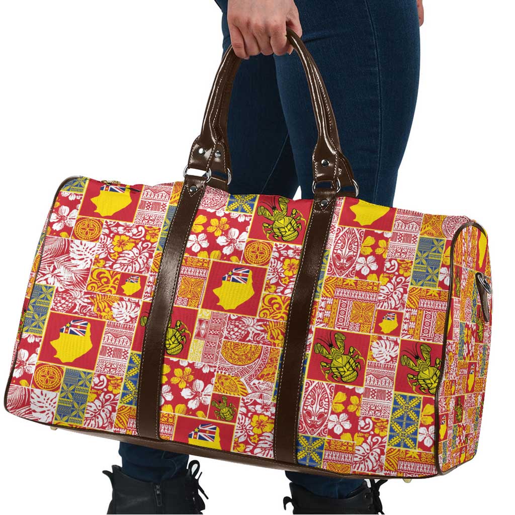 Niue Monuina e Kilisimasi Travel Bag Pacific Patchwork Xmas Vibes - Polynesian Pride