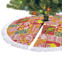 Niue Monuina e Kilisimasi Tree Skirt Pacific Patchwork Xmas Vibes - Polynesian Pride