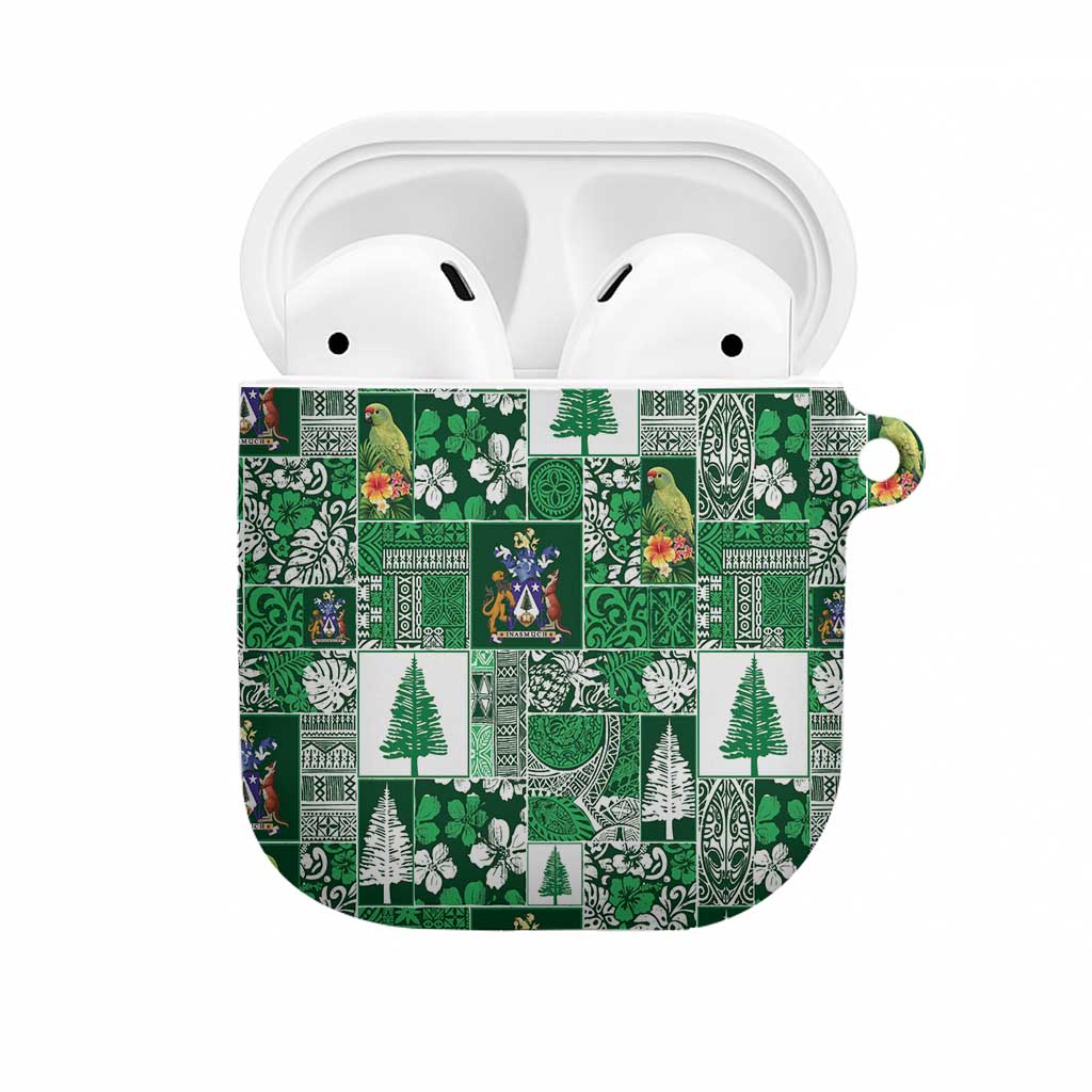 Norfolk Island Meri Krismas AirPods Case Pacific Patchwork Xmas Vibes - Polynesian Pride