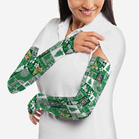 Norfolk Island Meri Krismas Arm Sleeves Pacific Patchwork Xmas Vibes - Polynesian Pride