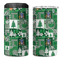 Norfolk Island Meri Krismas 4 in 1 Can Cooler Tumbler Pacific Patchwork Xmas Vibes - Polynesian Pride
