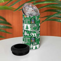 Norfolk Island Meri Krismas 4 in 1 Can Cooler Tumbler Pacific Patchwork Xmas Vibes - Polynesian Pride