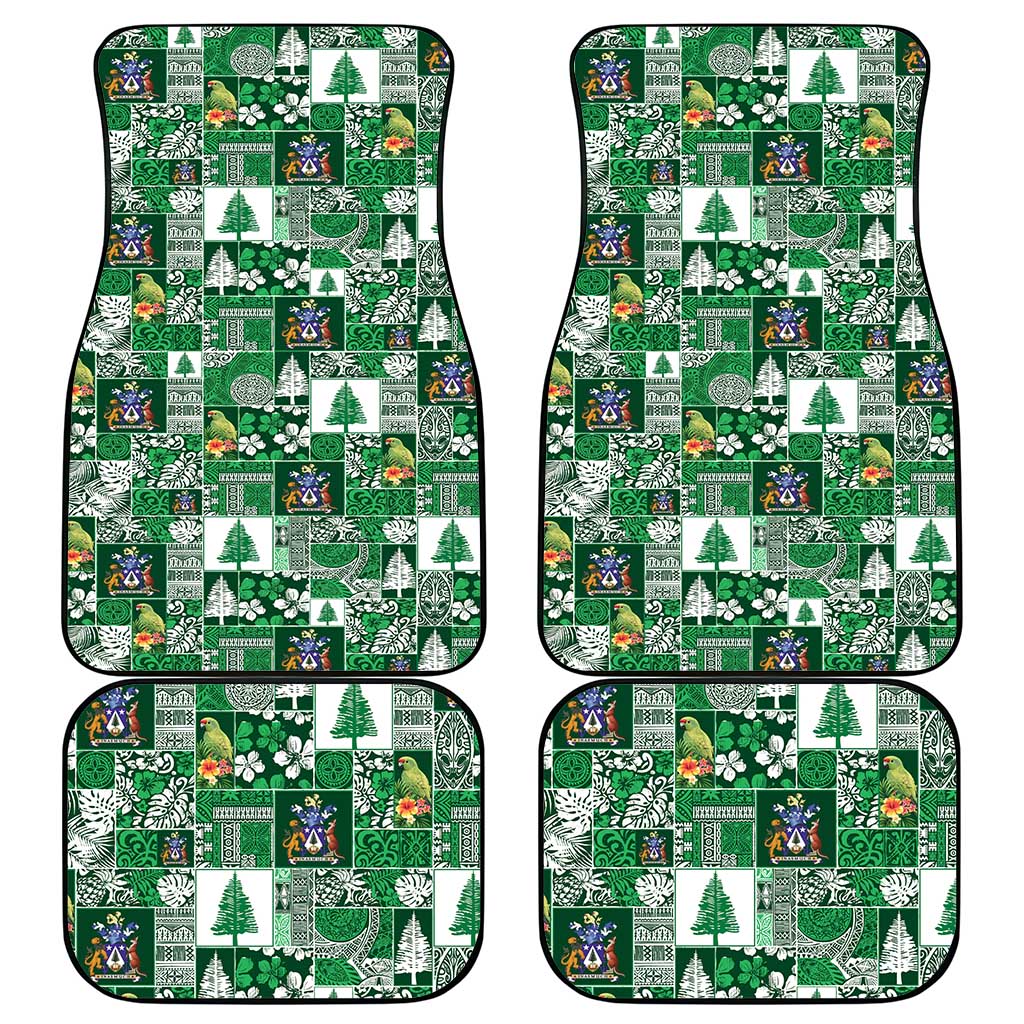 Norfolk Island Meri Krismas Car Mats Pacific Patchwork Xmas Vibes - Polynesian Pride