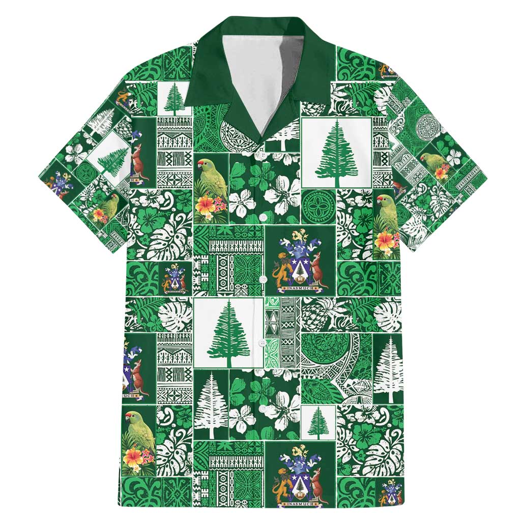 Norfolk Island Meri Krismas Family Matching Mermaid Dress and Hawaiian Shirt Pacific Patchwork Xmas Vibes - Polynesian Pride