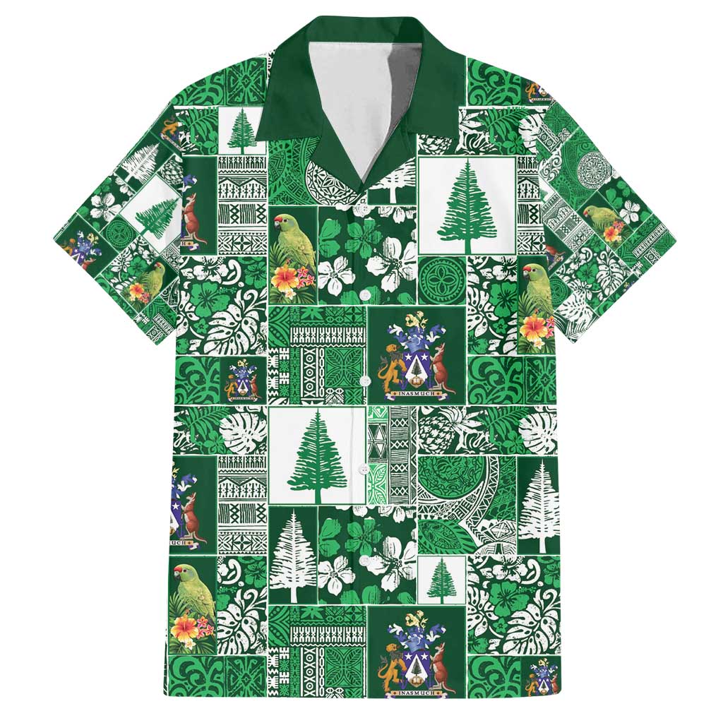 Norfolk Island Meri Krismas Family Matching Puletasi and Hawaiian Shirt Pacific Patchwork Xmas Vibes - Polynesian Pride