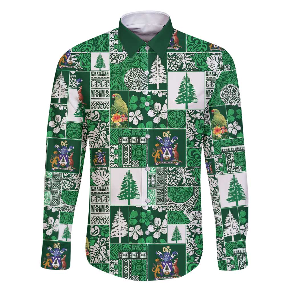 Norfolk Island Meri Krismas Family Matching Puletasi and Hawaiian Shirt Pacific Patchwork Xmas Vibes - Polynesian Pride