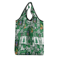 Norfolk Island Meri Krismas Grocery Bag Pacific Patchwork Xmas Vibes - Polynesian Pride