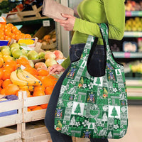 Norfolk Island Meri Krismas Grocery Bag Pacific Patchwork Xmas Vibes - Polynesian Pride