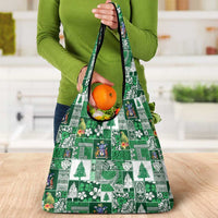 Norfolk Island Meri Krismas Grocery Bag Pacific Patchwork Xmas Vibes - Polynesian Pride