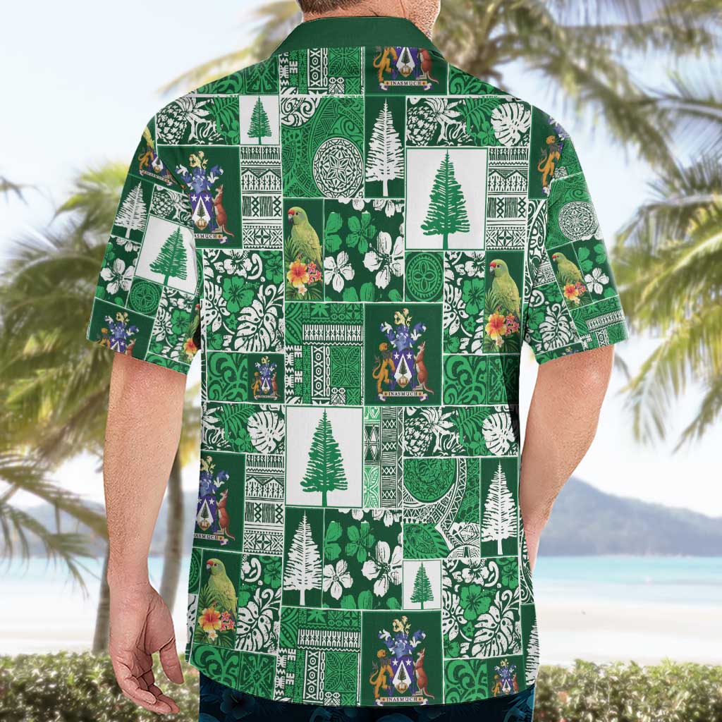 Norfolk Island Meri Krismas Hawaiian Shirt Pacific Patchwork Xmas Vibes - Polynesian Pride