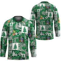 Norfolk Island Meri Krismas Hockey Jersey Pacific Patchwork Xmas Vibes - Polynesian Pride