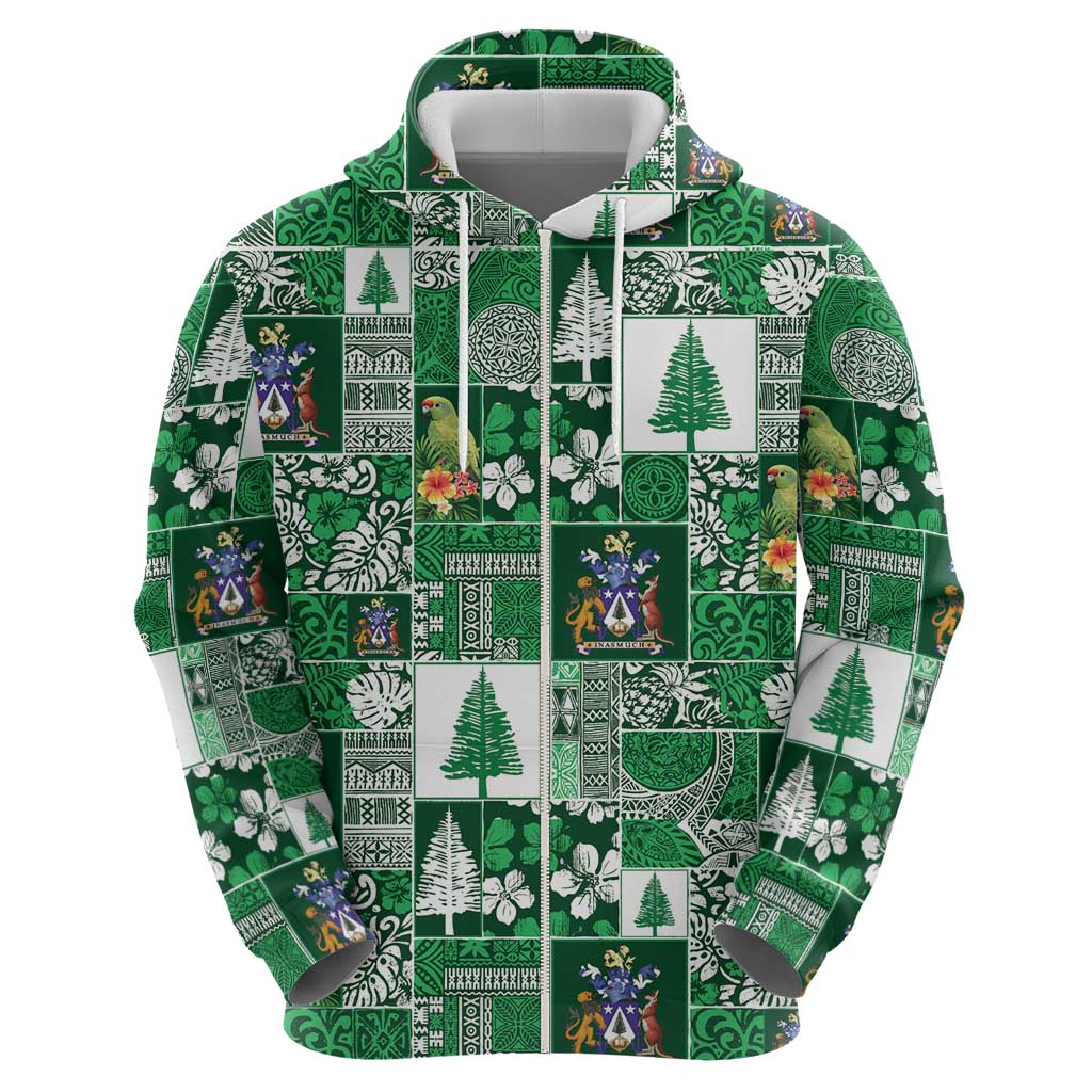 Norfolk Island Meri Krismas Hoodie Pacific Patchwork Xmas Vibes - Polynesian Pride