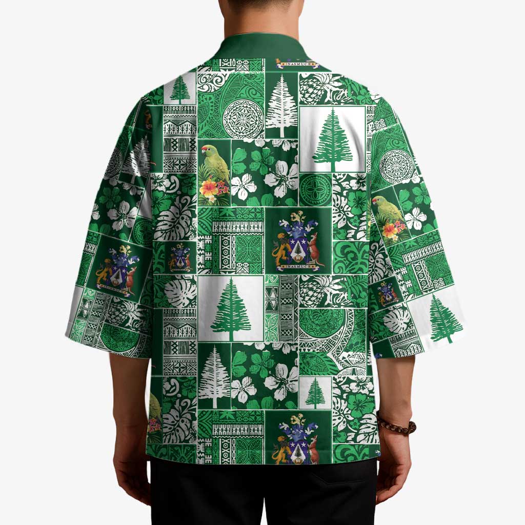 Norfolk Island Meri Krismas Kimono Pacific Patchwork Xmas Vibes - Polynesian Pride