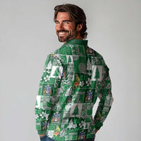 Norfolk Island Meri Krismas Long Sleeve Polo Shirt Pacific Patchwork Xmas Vibes - Polynesian Pride