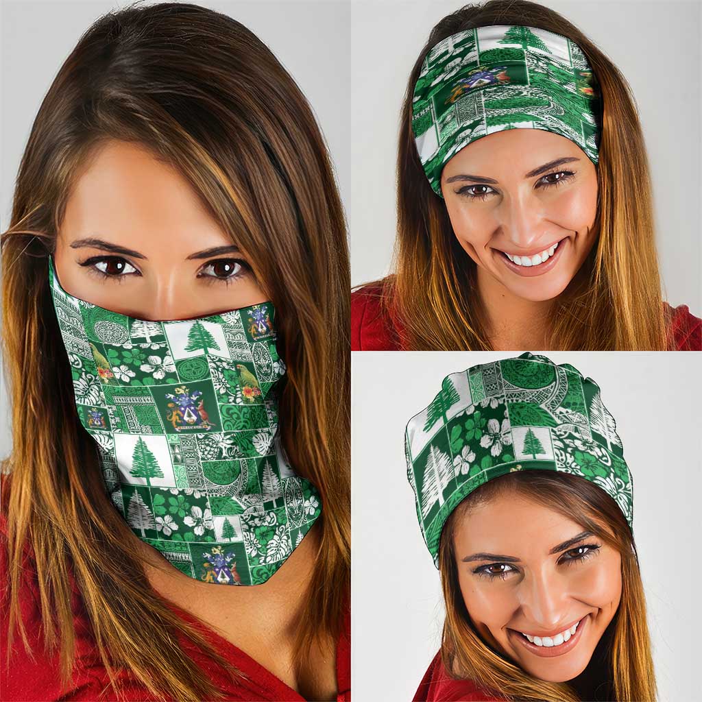 Norfolk Island Meri Krismas Neck Gaiter Pacific Patchwork Xmas Vibes - Polynesian Pride