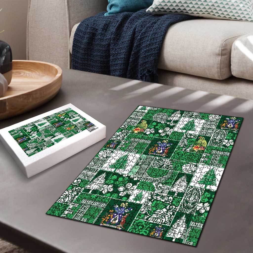 Norfolk Island Meri Krismas Puzzle Pacific Patchwork Xmas Vibes - Polynesian Pride