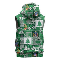 Norfolk Island Meri Krismas Sleeveless Hoodie Pacific Patchwork Xmas Vibes - Polynesian Pride