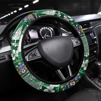 Norfolk Island Meri Krismas Steering Wheel Cover Pacific Patchwork Xmas Vibes - Polynesian Pride