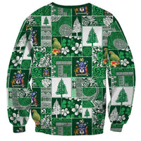 Norfolk Island Meri Krismas Sweatshirt Pacific Patchwork Xmas Vibes - Polynesian Pride