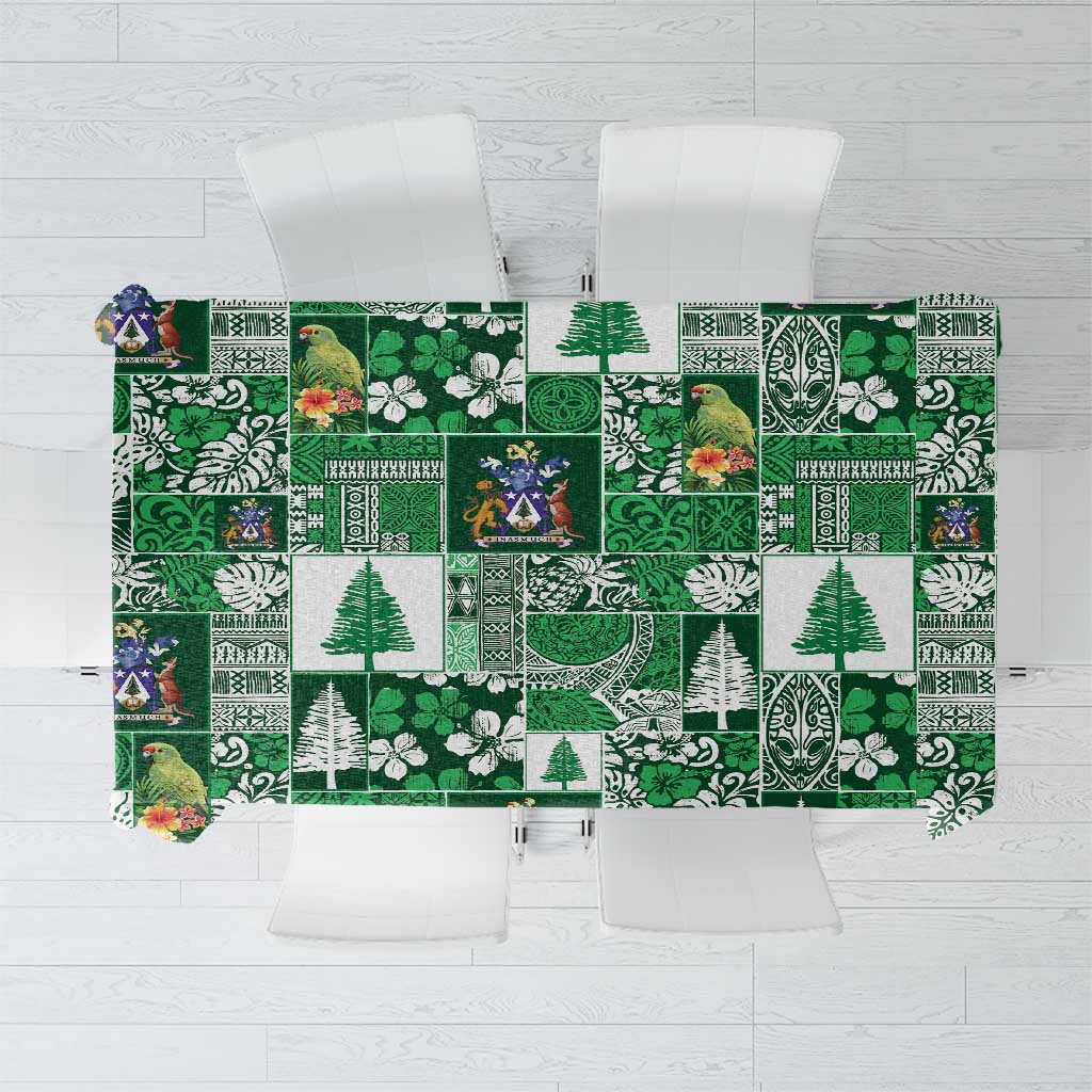 Norfolk Island Meri Krismas Tablecloth Pacific Patchwork Xmas Vibes - Polynesian Pride