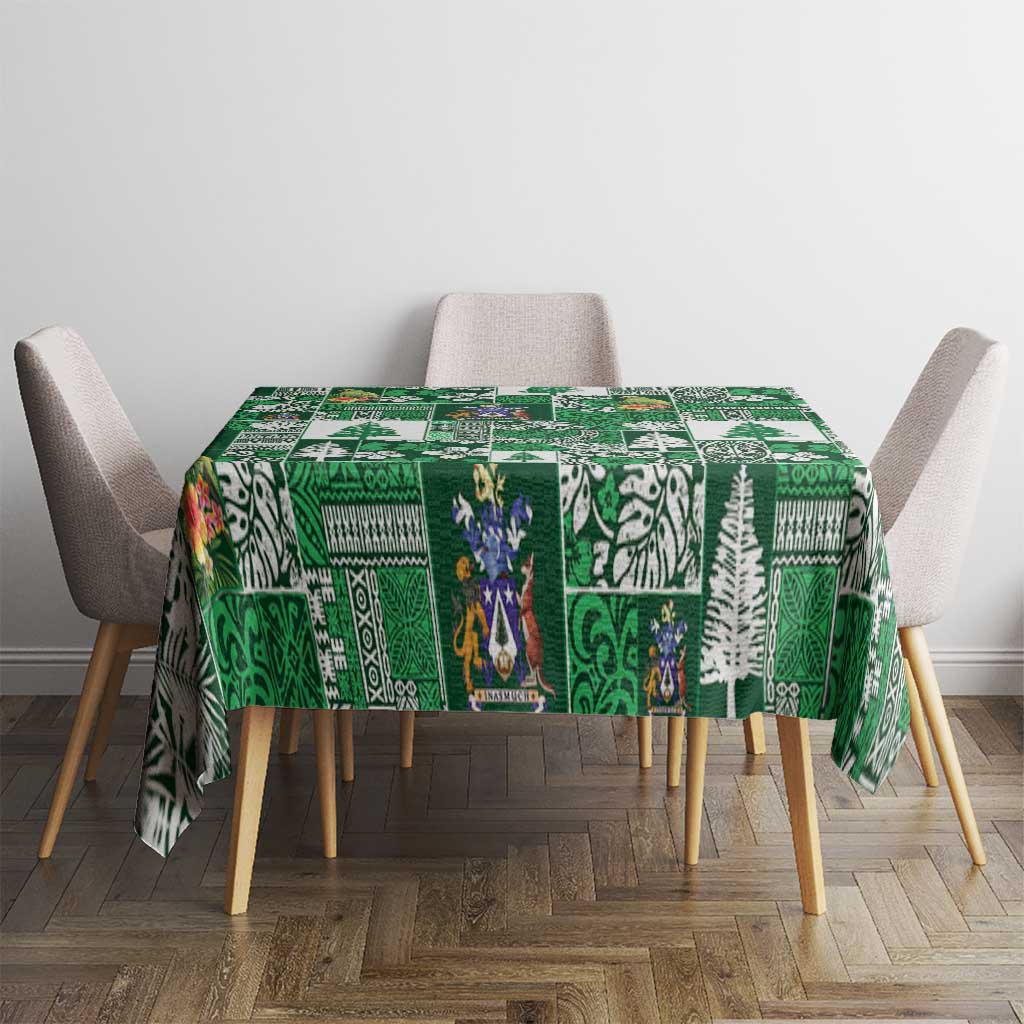 Norfolk Island Meri Krismas Tablecloth Pacific Patchwork Xmas Vibes - Polynesian Pride