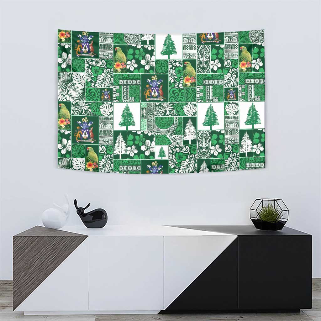 Norfolk Island Meri Krismas Tapestry Pacific Patchwork Xmas Vibes - Polynesian Pride