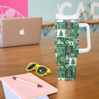 Norfolk Island Meri Krismas Tumbler With Handle Pacific Patchwork Xmas Vibes - Polynesian Pride