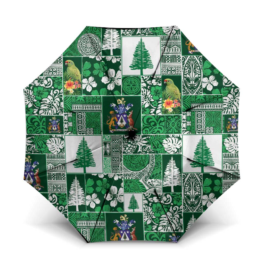 Norfolk Island Meri Krismas Umbrella Pacific Patchwork Xmas Vibes - Polynesian Pride