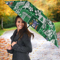 Norfolk Island Meri Krismas Umbrella Pacific Patchwork Xmas Vibes - Polynesian Pride