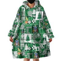 Norfolk Island Meri Krismas Wearable Blanket Hoodie Pacific Patchwork Xmas Vibes - Polynesian Pride