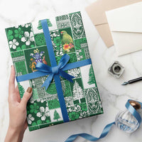 Norfolk Island Meri Krismas Wrapping Paper Pacific Patchwork Xmas Vibes - Polynesian Pride