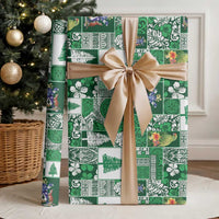 Norfolk Island Meri Krismas Wrapping Paper Pacific Patchwork Xmas Vibes - Polynesian Pride