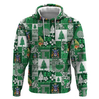 Norfolk Island Meri Krismas Zip Hoodie Pacific Patchwork Xmas Vibes - Polynesian Pride