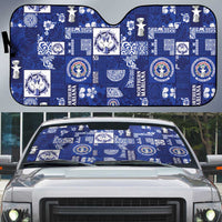 Northern Mariana Islands Magof Nochebuena Auto Sun Shade Pacific Patchwork Xmas Vibes - Polynesian Pride