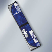 Northern Mariana Islands Magof Nochebuena Auto Sun Shade Pacific Patchwork Xmas Vibes - Polynesian Pride