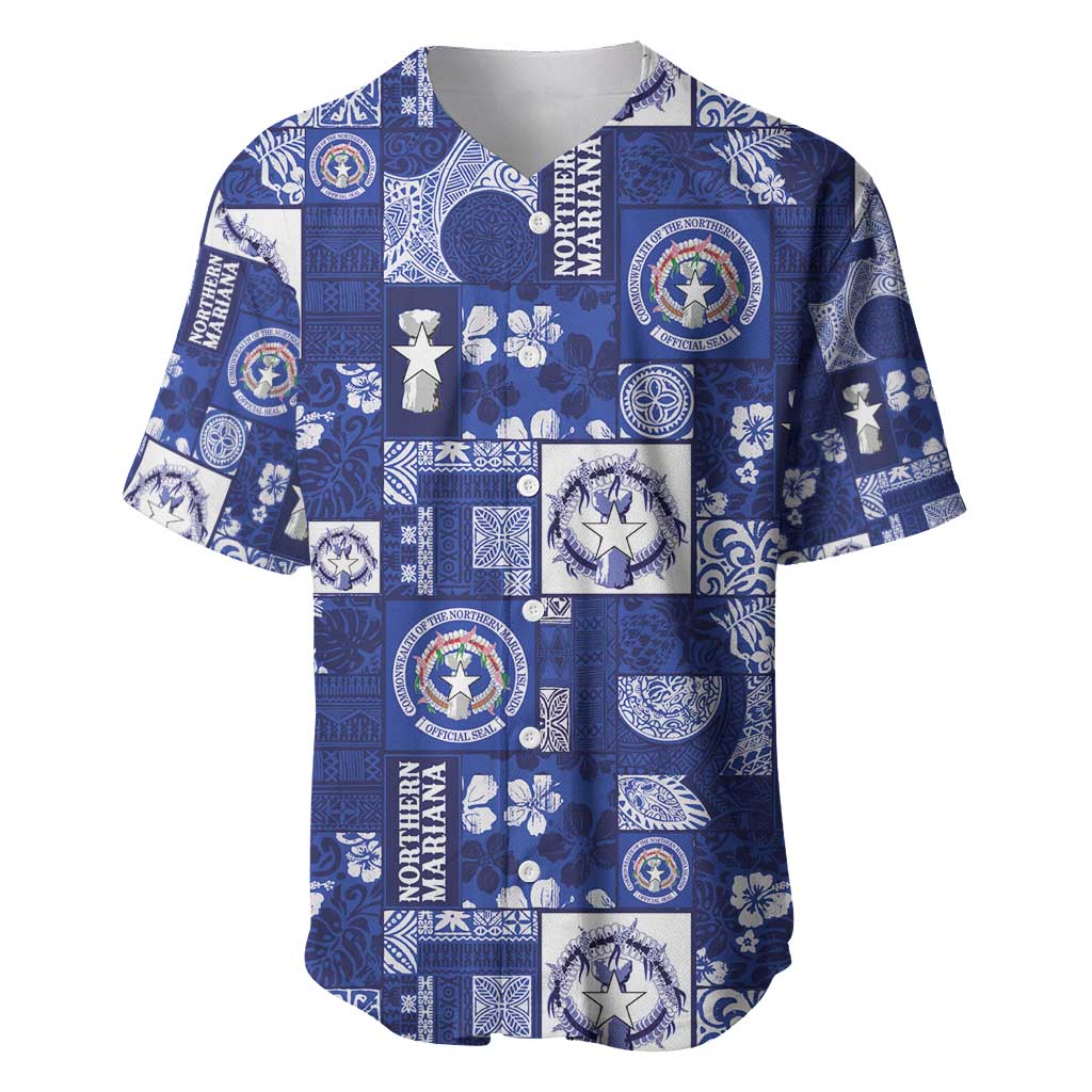 Northern Mariana Islands Magof Nochebuena Baseball Jersey Pacific Patchwork Xmas Vibes - Polynesian Pride