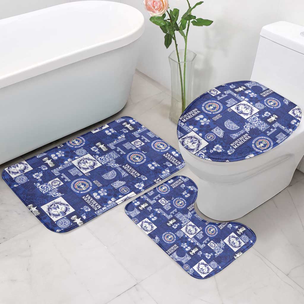 Northern Mariana Islands Magof Nochebuena Bathroom Set Pacific Patchwork Xmas Vibes - Polynesian Pride